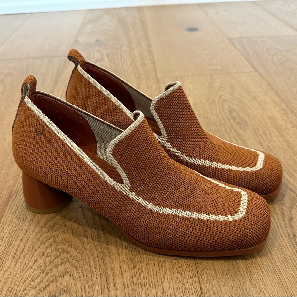 Vivaia Quinn Square-Toe Patterned Heels - 38.5 - Like New - Picture 3 of 7